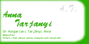 anna tarjanyi business card